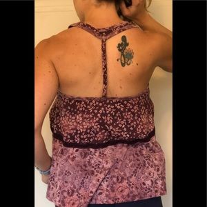 🍁3/$25🍁 High low floral tank top braided detail